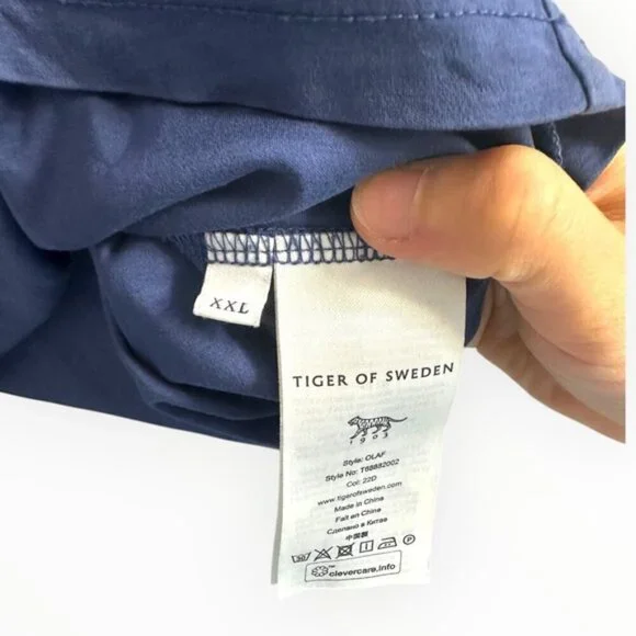 TIGER OF SWEDEN designer men’s OLAF T-SHIRT top LIGHT INK navy prima cotton XXL - Picture 10 of 12